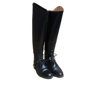 Effingham Bond Boot Co Black‎ Leather Riding Boots Size 6.5 Made USA Equestrian